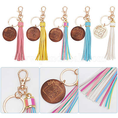 Shop WADORN 5 Colors PU Leather Tassel Keychain for Jewelry Making - PandaHall  Selected