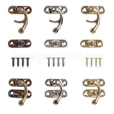 Wholesale OLYCRAFT 60PCS Antique Right Latch Hook Hasp Wood Jewelry Box Latch  Hook Clasp 3-Color Swing Arm Lock Clasp with Replacement 60pcs Screws for  Jewelry Box Cabinet - Antique Bronze 