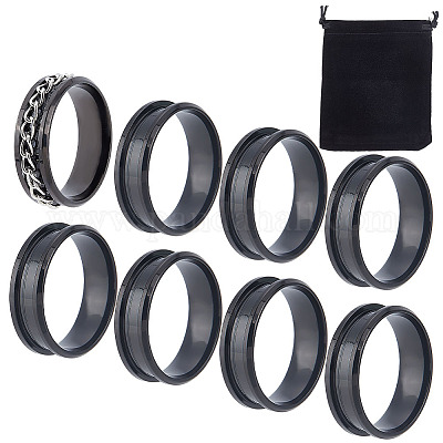 Wholesale UNICRAFTALE 10Pcs Gunmetal Blank Core Ring Size 12