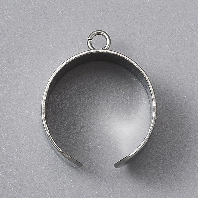 Componenti per anelli con polsino aperto in acciaio inossidabile 304&nbsp;STAS-WH0029-40B-P-1