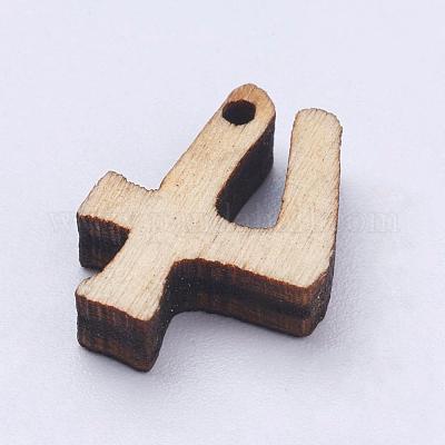 Ciondoli di legno non tinto&nbsp;WOOD-L003-17-1