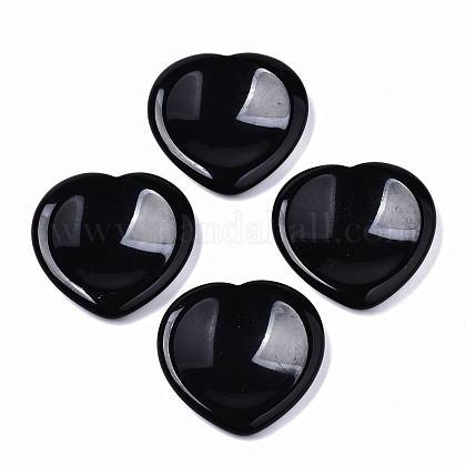 Natural  Obsidian Thumb Worry Stone G-N0325-01Y-1