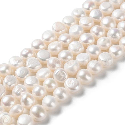 Hebras de perlas de agua dulce cultivadas naturales PEAR-E018-69-1