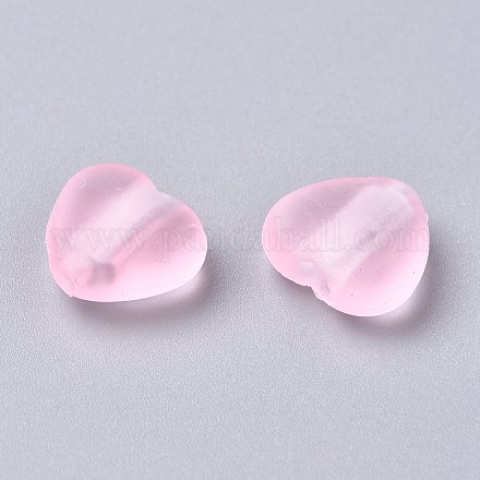 口カバーのための心臓の透明なPVCプラスチックコードロック  アンチスリップコードバックル  ロープアジャスター  ピンク  9.5x10x3.5mm  穴：2x4mm KY-D013-03B-1