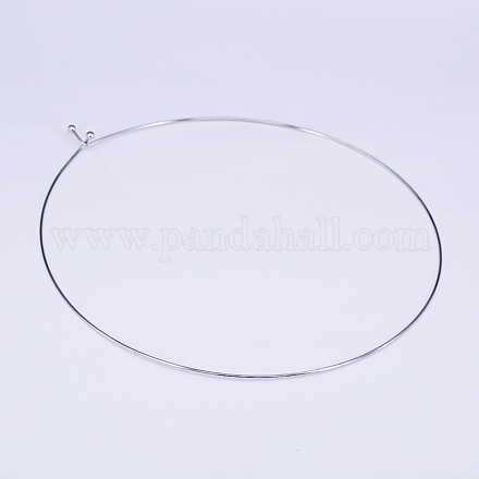 304ステンレススチール製チョーカーネックレス  硬いネックレス  ステンレス鋼色  5.12インチ（13cm） X-NJEW-O094-12P-1