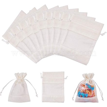 Pandahall elite 20 Uds. Bolsas de regalo de algodón de 14x10cm con cordón para recuerdo de fiesta de boda OP-PH0001-04-1