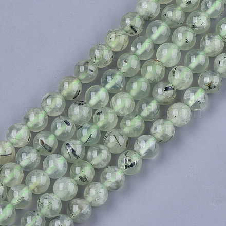 Chapelets de perles en préhnite naturelle X-G-S333-8mm-032-1