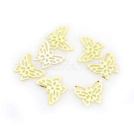 Iron Etched Metal Embellishments Butterfly Charms Pendants KK-O015-26-1