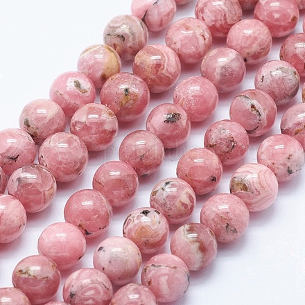 Chapelets de perles en rhodochrosite naturelle G-J369-03-8mm-1