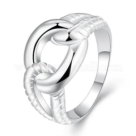 Classici anelli da dito in ottone placcato color argento da donna RJEW-BB00728-7-1