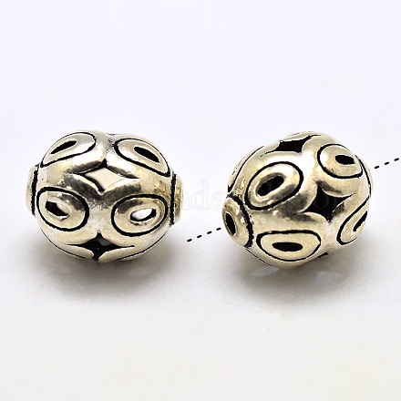 Accessoires de bijoux vintage sterling thai argent perles ovales creux STER-L008-50-1