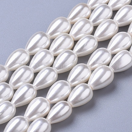 Perles de perles de coquillages polies BSHE-L042-A02-1