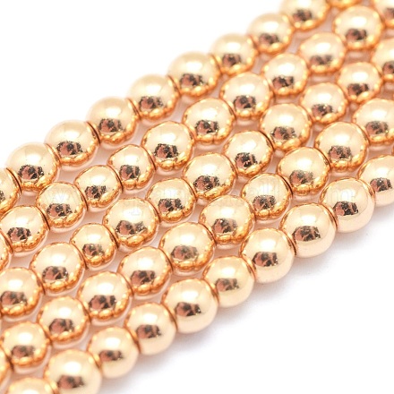 Chapelets de perles en hématite synthétique sans magnétiques G-L485-01D-LG-1