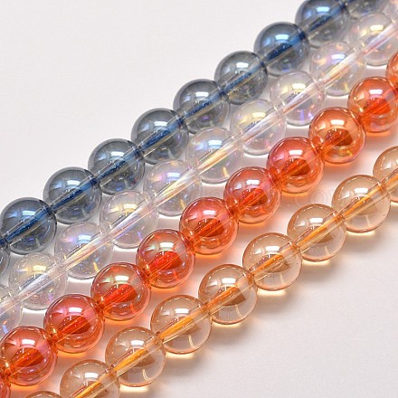 Hebras de perlas de cuarzo sintético galvanizado EGLA-J061-14mm-M-1