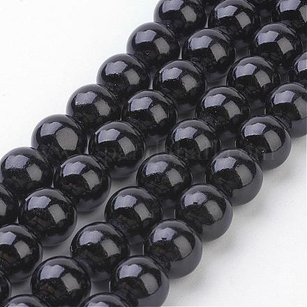 Natural Mashan Jade Round Beads Strands G-D263-10mm-XS32-1