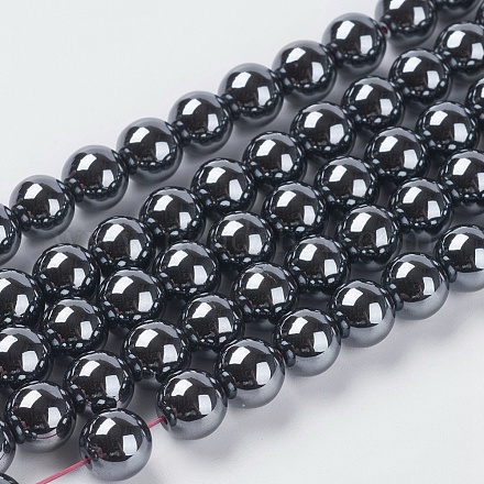 Chapelets de perles en hématite synthétique sans magnétiques G-H1071-1-1