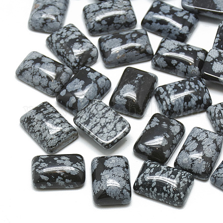 Natural Snowflake Obsidian Cabochons G-T028-10x14mm-07-1