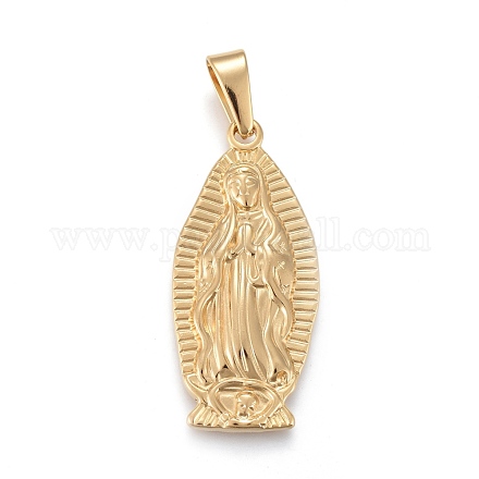304 Stainless Steel Lady of Guadalupe Pendants STAS-F252-04G-1