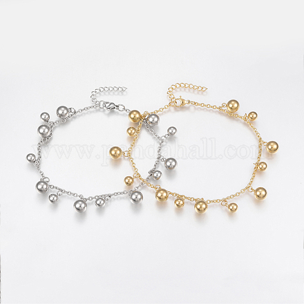 Bracelets de cheville en 304 acier inoxydable AJEW-G016-01-1