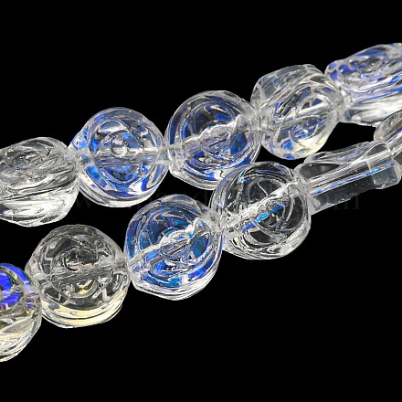 Fili di perle di vetro trasparente placcato colore ab EGLA-G037-01A-AB01-1
