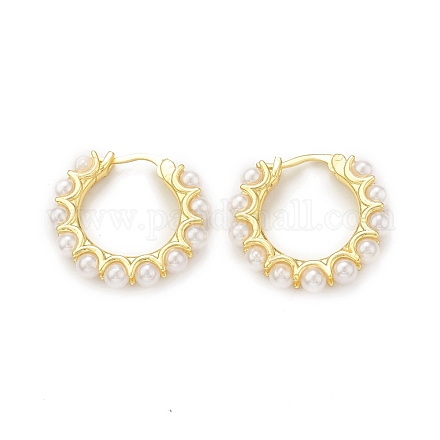 Boucles d'oreilles créoles en perles d'imitation plastique EJEW-G340-01G-1