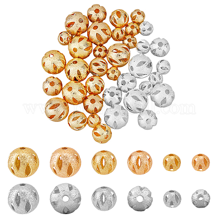 Superfindings 36 pz 9 perline in ottone placcato in stile cremagliera KK-FH0006-83-1