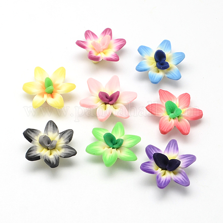 Handmade Polymer Clay Flower Beads CLAY-Q221-12-1