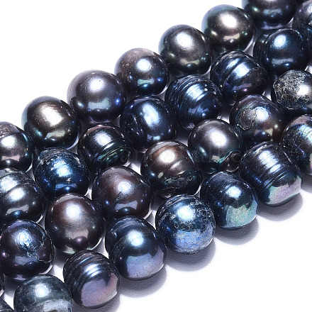Fili di perle di perle d'acqua dolce coltivate naturali PEAR-S012-45-1