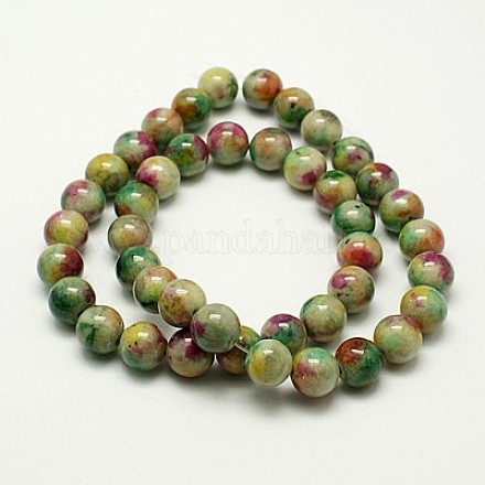 Chapelets de perles de jade blanche naturelle G-H1627-10MM-9-1