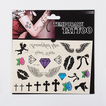 Formes mixtes refroidir art corporel faux tatouages ​​temporaires amovible autocollants en papier X-AJEW-O011-02-1
