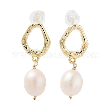 Boucles d'oreille en perles naturelles EJEW-P256-34G-1