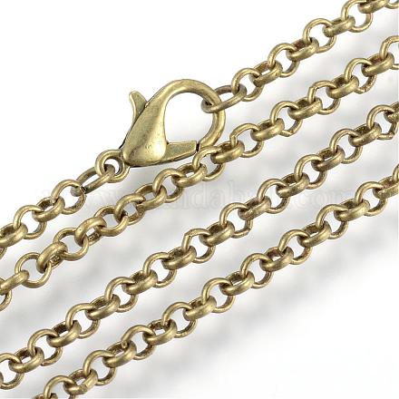 Iron Rolo Chains Necklace Making MAK-R015-75cm-AB-1