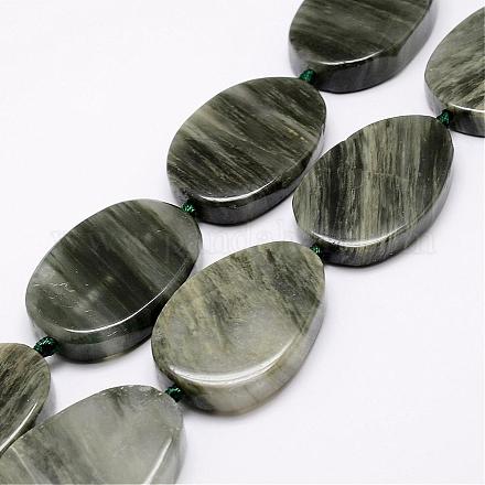 Chapelets de perles en jaspe verte naturelle de la ligne G-A171-11E-1