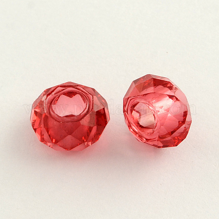 Large Hole Transparent Rondelle Resin Beads RESI-R131-09-1