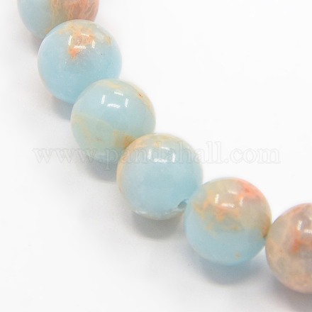 Synthetic Imperial Jasper Round Beads Strands G-I009-6mm-03-1
