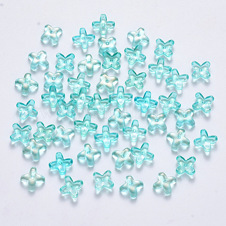 Perles de verre peintes par pulvérisation transparent GLAA-R211-06-C03-1