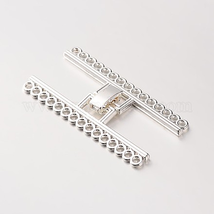 15 Strands Alloy and Brass Fold Over Clasps PALLOY-N0112-07P-1