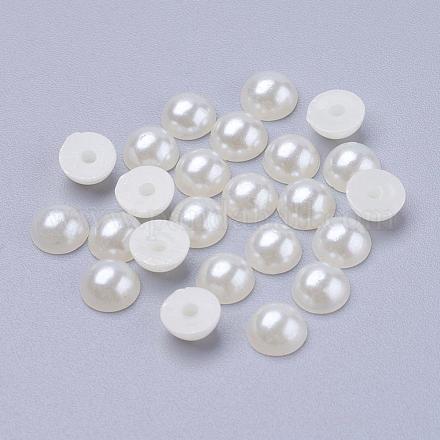 Half Round Domed Imitated Pearl Acrylic Cabochons OACR-H001-10-1