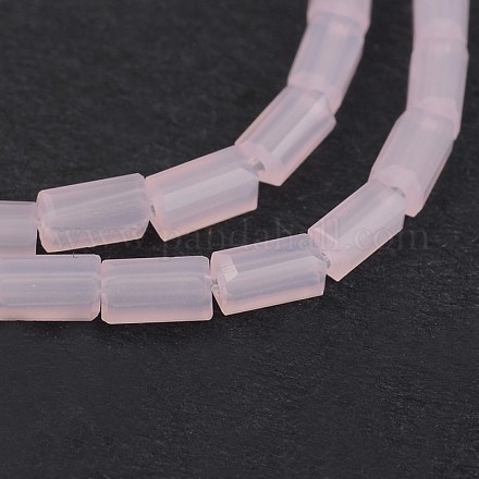Faceted Cuboid Imitation Jade Glass Beads Strands GLAA-J081-C03-1