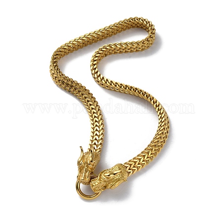 Ion Plating(IP) 304 Stainless Steel Wheat Chain Necklaces NJEW-P288-16G-1