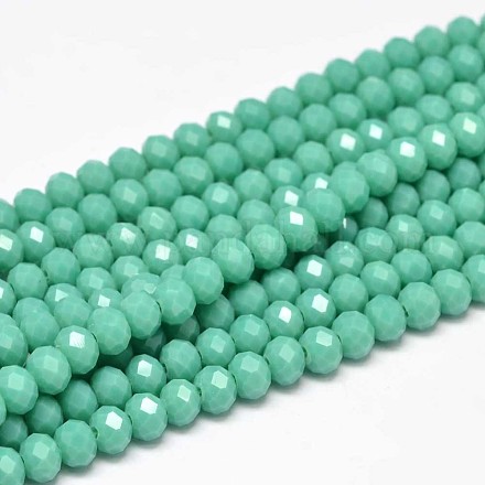 Faceted Rondelle Glass Beads Strands GLAA-I033-6mm-14-1