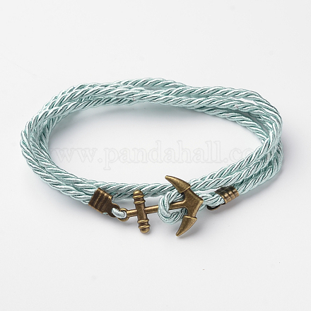Two Loops Polyester Cord Wrap Bracelets BJEW-M193-05-1