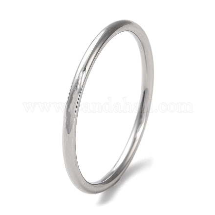 304 ステンレス鋼のシンプルなプレーンバンド指輪女性用男性用  ステンレス鋼色  1.7mm  内径：21mm RJEW-F152-01H-P-1