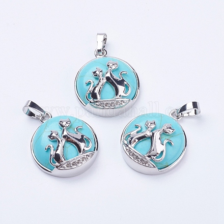 Synthetic Turquoise Pendants G-K234-A15-1