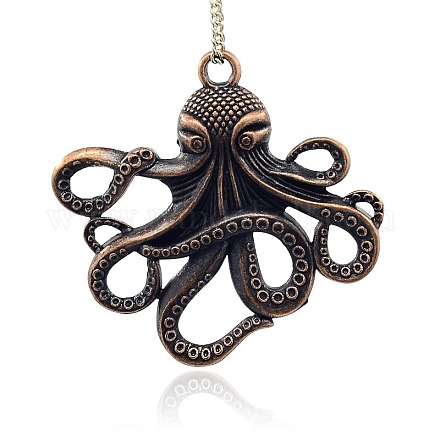 Octopus Tibetan Style Alloy Big Pendants TIBE-M001-150R-NF-1