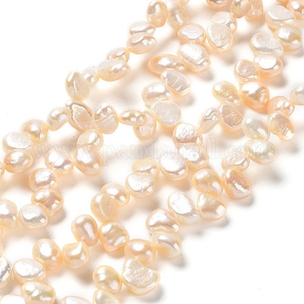 Hebras de perlas de agua dulce cultivadas naturales PEAR-J007-30-1