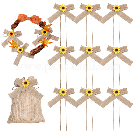 Sonnenblumenschleife aus Polyesterband DIY-WH0321-08-1