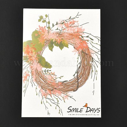 長方形の絵の紙のカード  DIYの絵画の執筆および装飾のため  花柄  17.5x12.5x0.02cm DIY-WH0196-24A-07-1