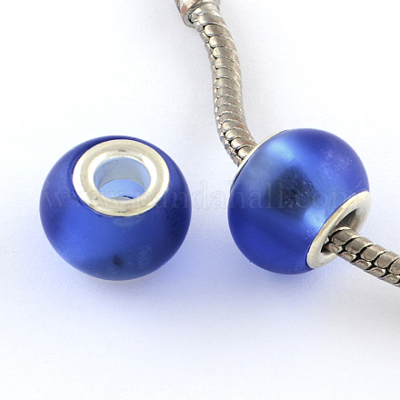 Frosted Style Glass European Beads GPDL-R012-S02-1