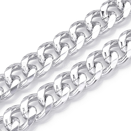 Aluminum Faceted Curb Chains CHA-N003-22S-1